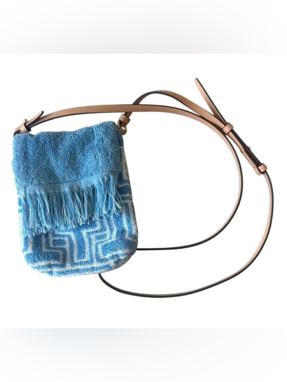 Tory Burch Terry Phone Crossbody Blue Fringe Mini‎ Bag